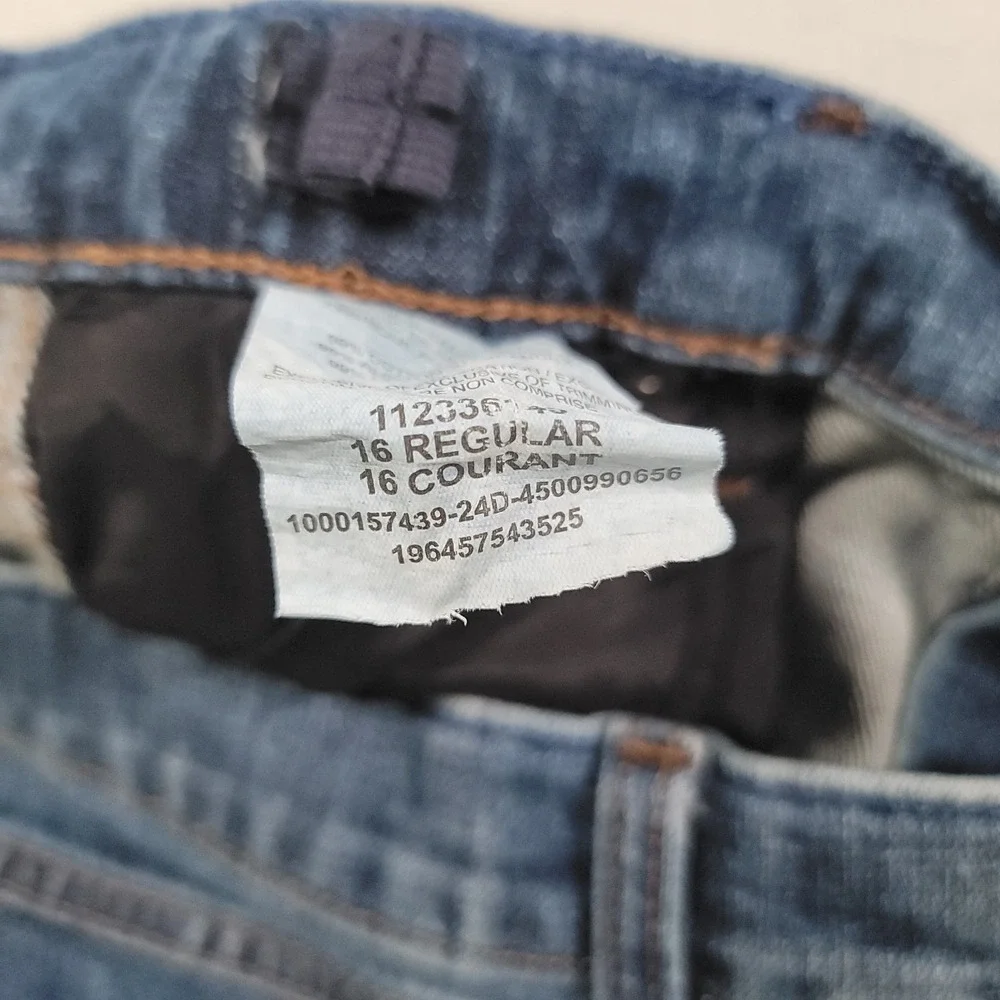Wrangler Boys Slim Boot Jeans Size 16 Regular Blue Denim Stretch‎